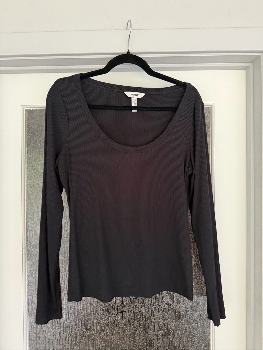 Spanx Ribbed Scoop Neck Long Sleeve Top
